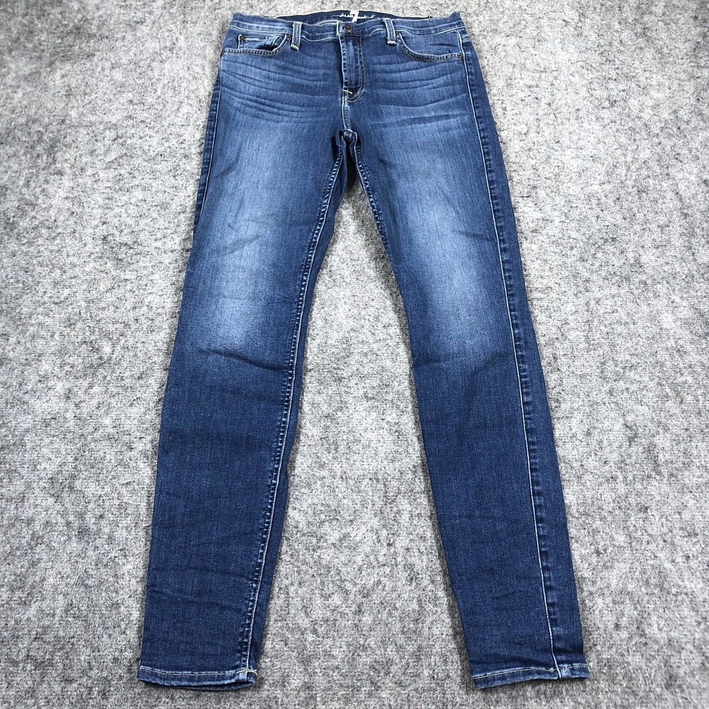 7 For All Mankind Gwenevere Jeans Womens 29 Blue Mid Rise Skinny Stretch Denim
